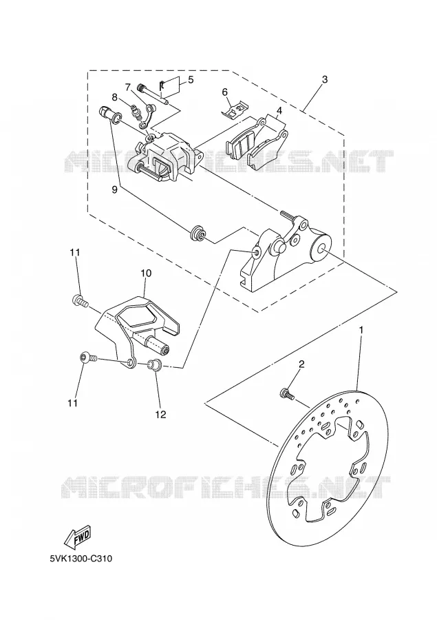 ETRIER DE FREIN ARRIERE Yamaha MOTO 660 2008 XTX  XT660X