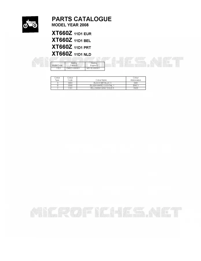 * CATALOG PREFACE * Yamaha MOTO 660 2008 TENERE  XT660Z TENERE