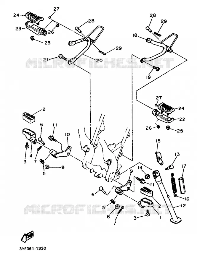 SUPPORT / REPOSE PIEDS Yamaha MOTO 660 1991 TENERE  XTZ660