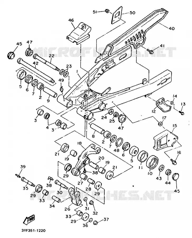 BRAS ARRIERE Yamaha MOTO 660 1991 TENERE  XTZ660