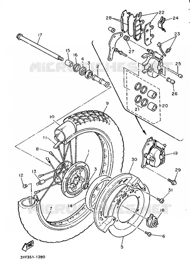 ROUE AVANT Yamaha MOTO 660 1992 TENERE  XTZ660