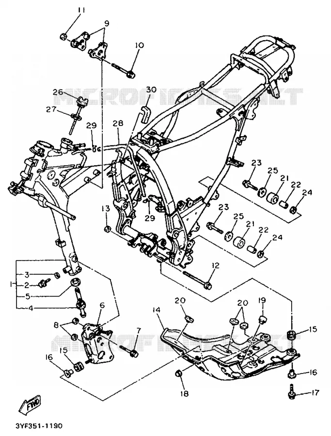 CADRE Yamaha MOTO 660 1993 TENERE  XTZ660
