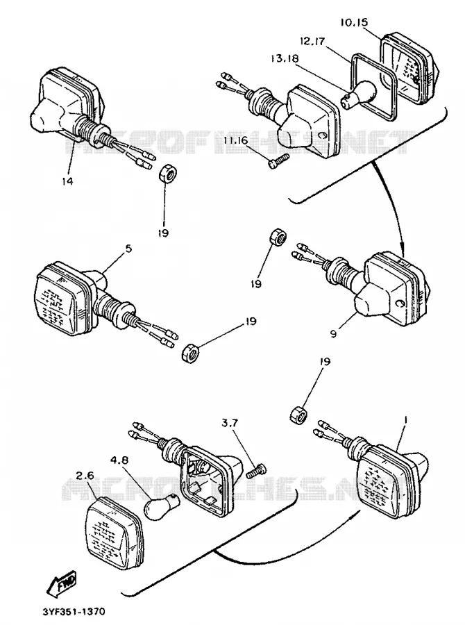CLIGNOTANT Yamaha MOTO 660 1993 TENERE  XTZ660