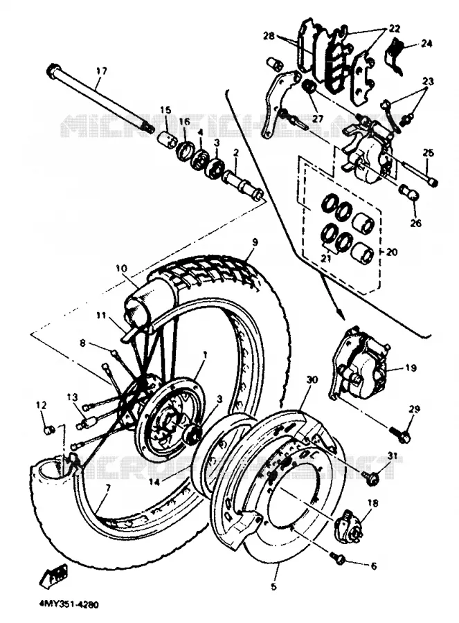 ROUE AVANT Yamaha MOTO 660 1994 TENERE  XTZ660