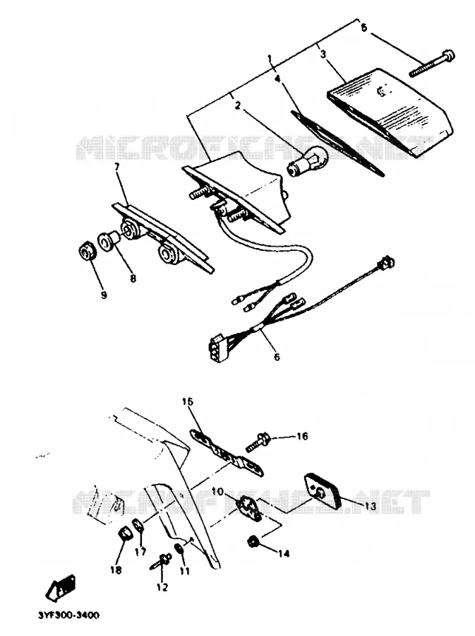 FEU ARRIERE Yamaha MOTO 660 1994 TENERE  XTZ660