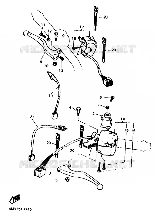 COMMODO / LEVIER Yamaha MOTO 660 1996 TENERE  XTZ660