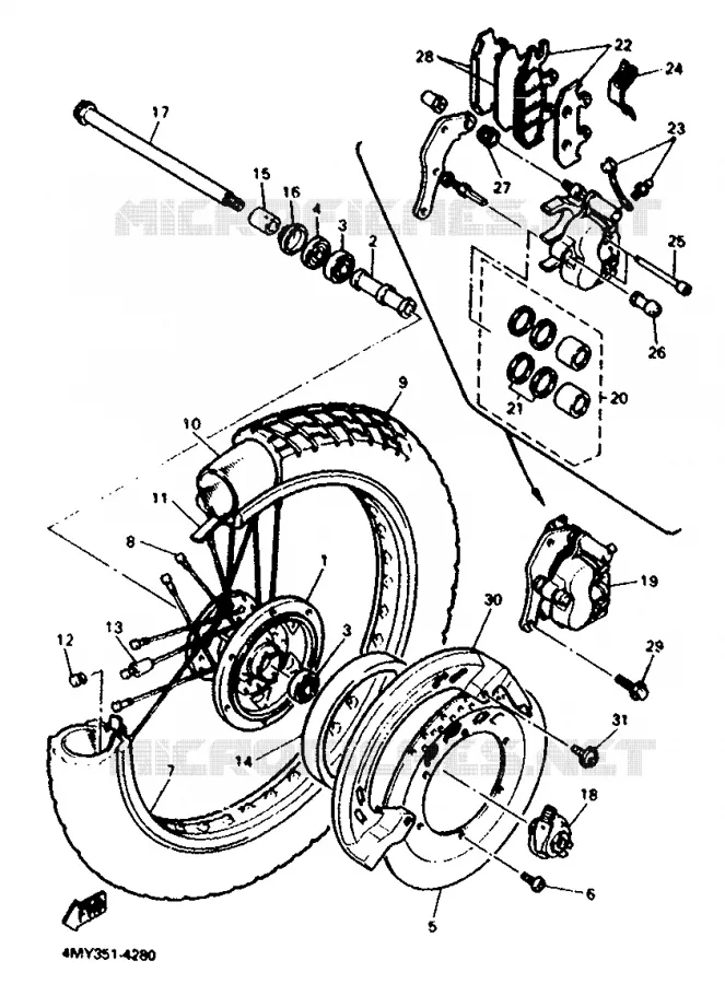 ROUE AVANT Yamaha MOTO 660 1996 TENERE  XTZ660