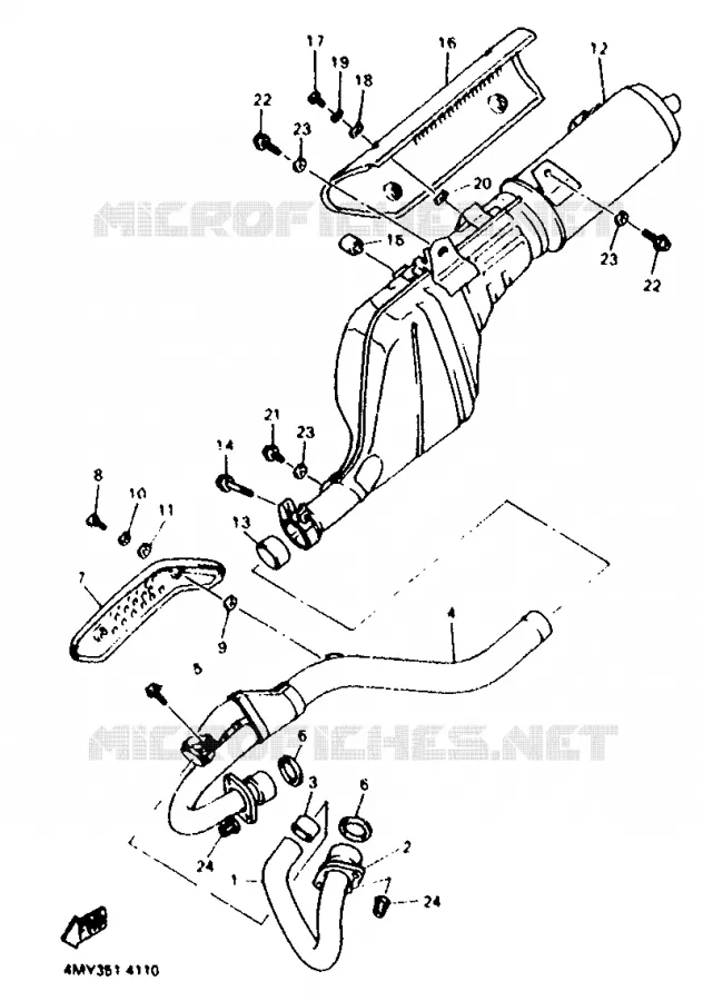 ECHAPPEMENT Yamaha MOTO 660 1996 TENERE  XTZ660