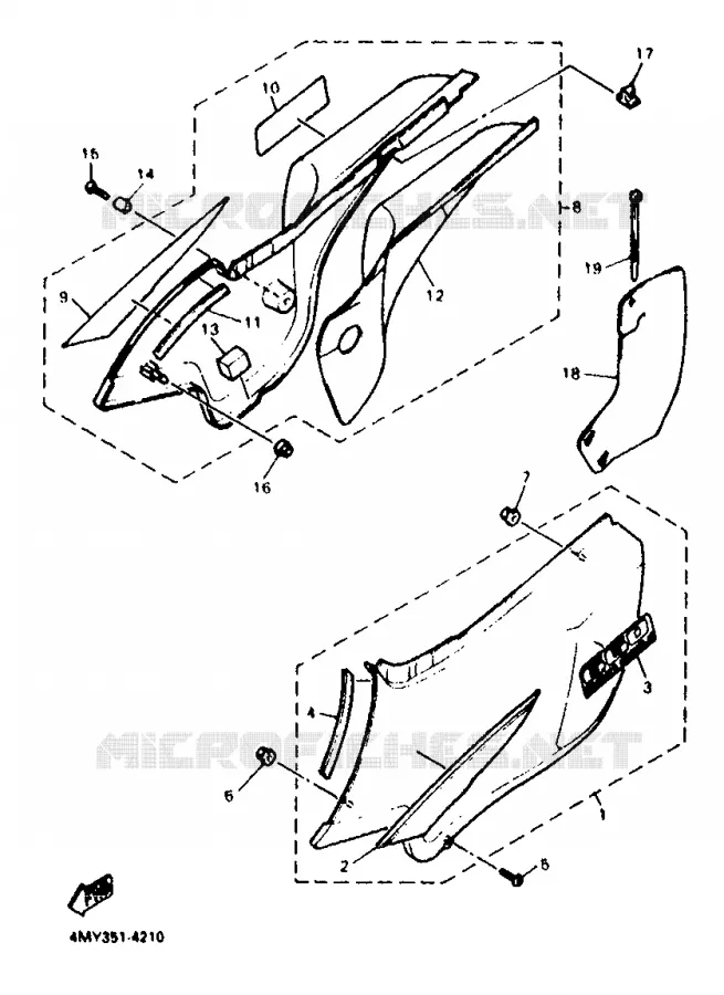 CACHE LATERAL - RESERVOIR D'HUILE Yamaha MOTO 660 1996 TENERE  XTZ660