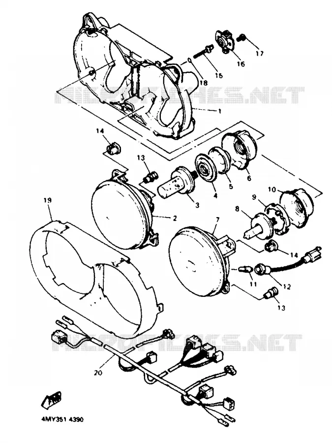 PHARE  Yamaha MOTO 660 1996 TENERE  XTZ660
