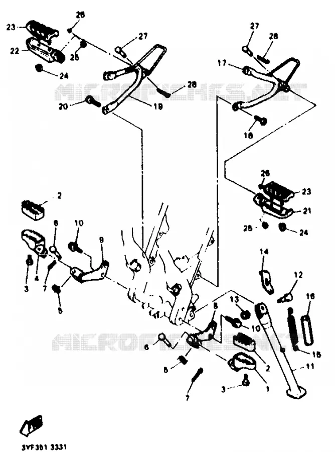 SUPPORT / REPOSE PIEDS Yamaha MOTO 660 1996 TENERE  XTZ660