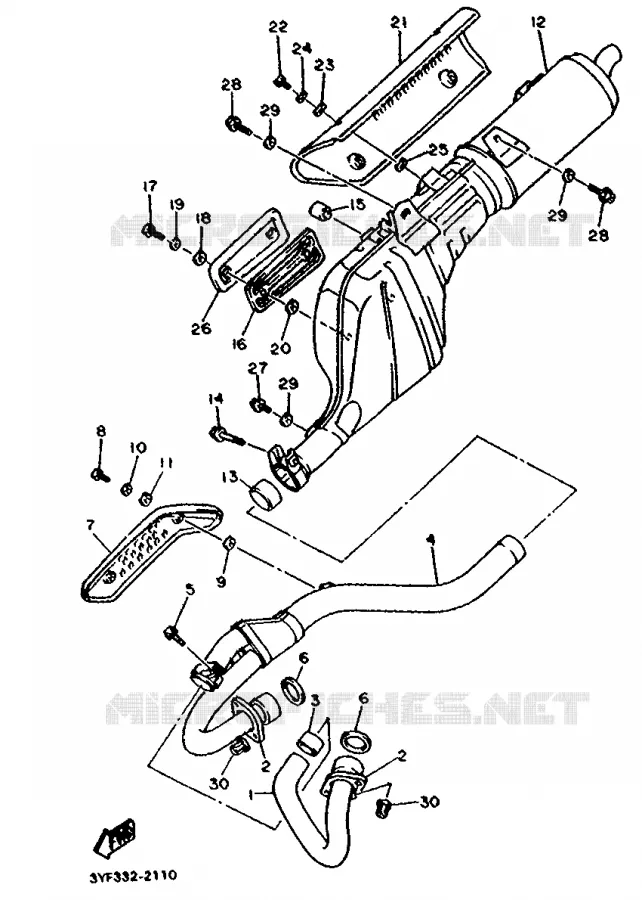 ECHAPPEMENT Yamaha MOTO 660 1992 TENERE  XTZ660H (35.3KW