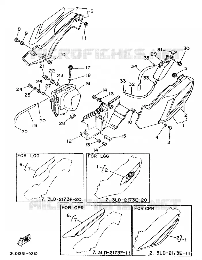 COUVERCLE LATERAL Yamaha MOTO 750 1989 SUPERTENERE  XTZ750