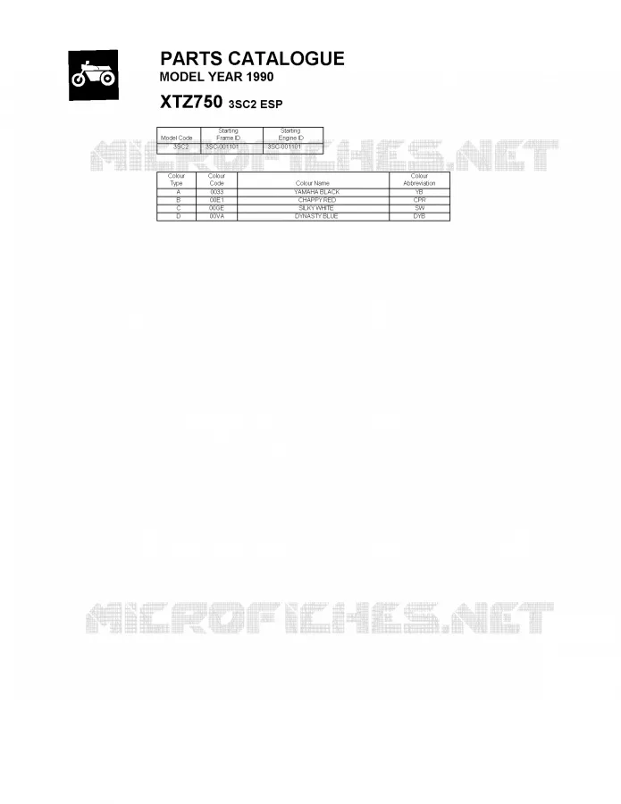 * CATALOG PREFACE * Yamaha MOTO 750 1990 SUPERTENERE  XTZ750