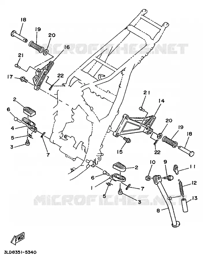 SUPPORT / REPOSE PIEDS Yamaha MOTO 750 1995 SUPERTENERE  XTZ750