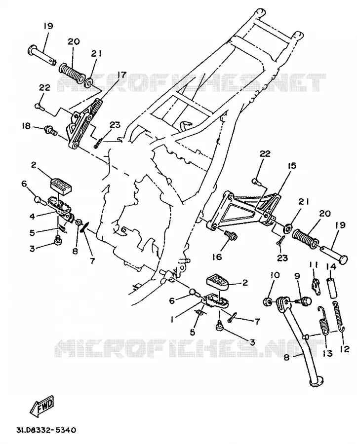 SUPPORT / REPOSE PIEDS Yamaha MOTO 750 1995 SUPERTENERE  XTZ750