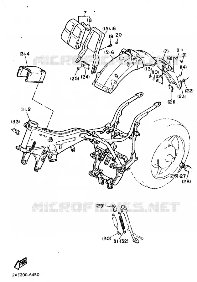 PIÈCES OPTIONNELLES - PARTIE CYCLE Yamaha MOTO 1000 1986 VIRAGO  XV1000