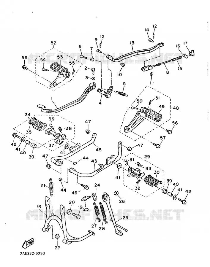 SUPPORT / REPOSE PIEDS Yamaha MOTO 1000 1986 VIRAGO  XV1000
