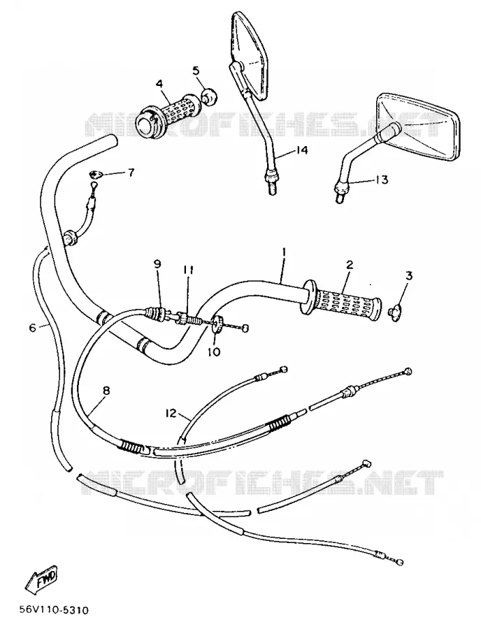 GUIDON ET CABLES Yamaha MOTO 1000 1986 VIRAGO  XV1000