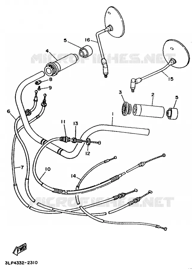 GUIDON ET CABLES Yamaha MOTO 1100 1994 VIRAGO  XV1100