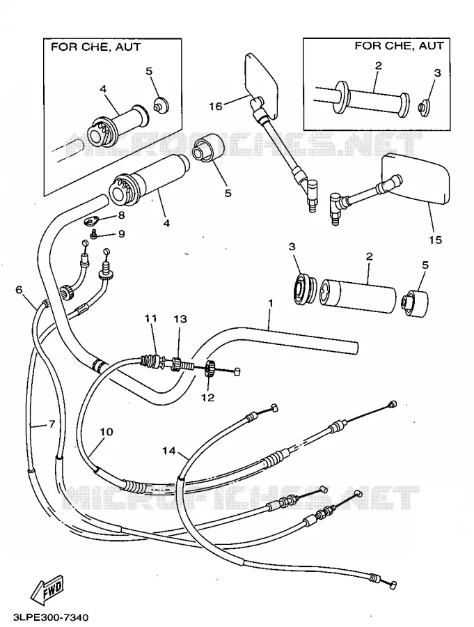 GUIDON ET CABLES Yamaha MOTO 1100 1997 VIRAGO  XV1100