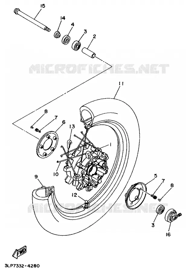 ROUE AVANT Yamaha MOTO 1100 1998 VIRAGO  XV1100