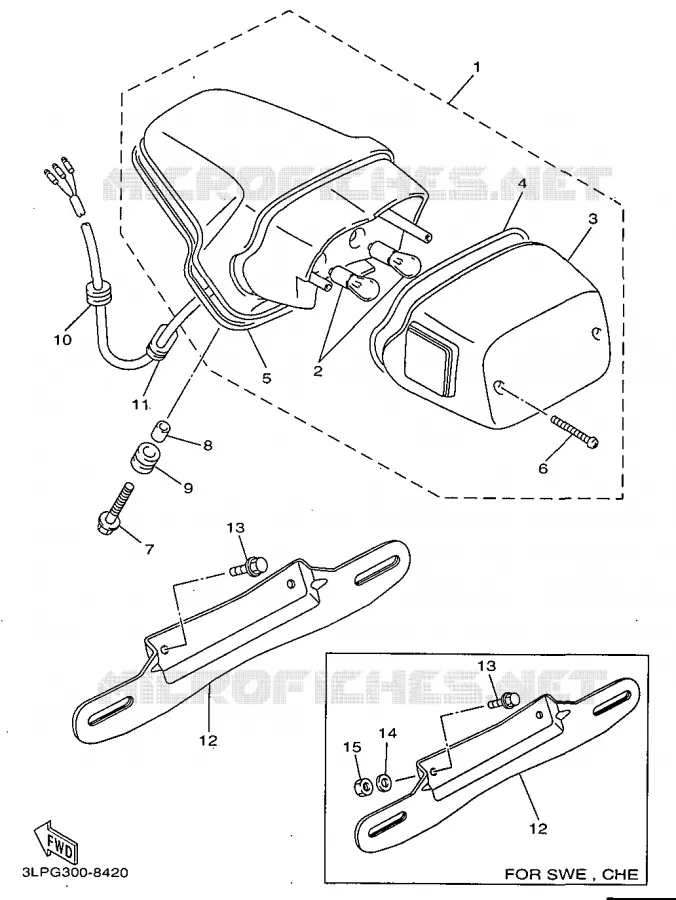 FEU ARRIERE Yamaha MOTO 1100 1998 VIRAGO  XV1100