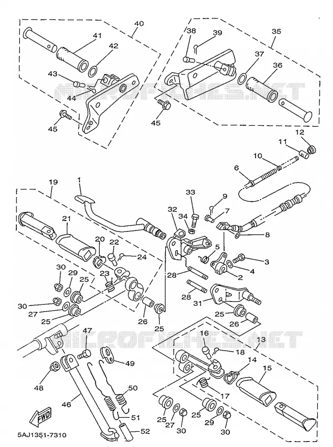 SUPPORT / REPOSE PIEDS Yamaha MOTO 125 1998 VIRAGO  XV125