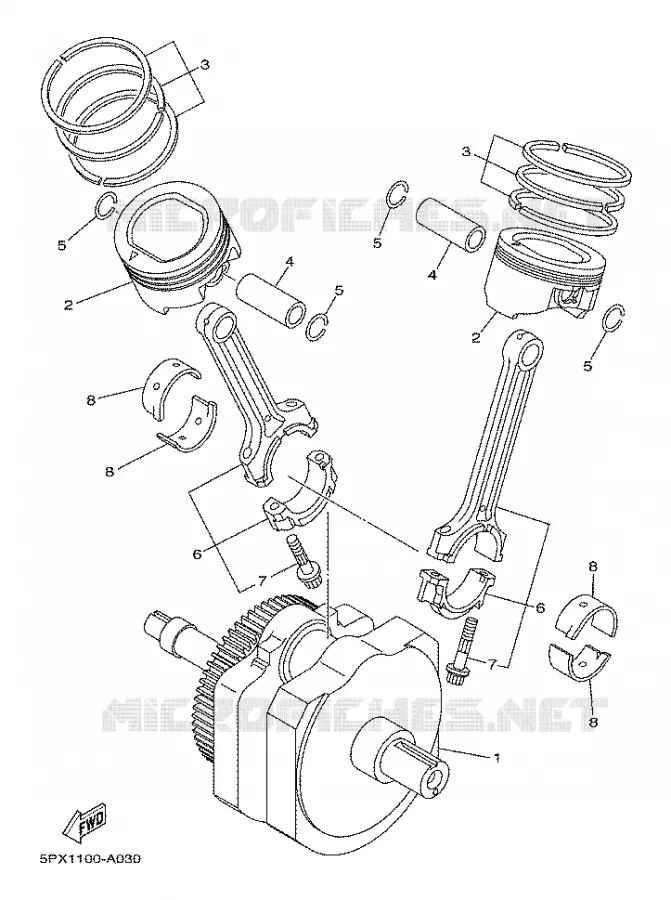 VILEBREQUIN / PISTON Yamaha MOTO 1700 2003 ROADSTAR WARRIOR  XV17PCR