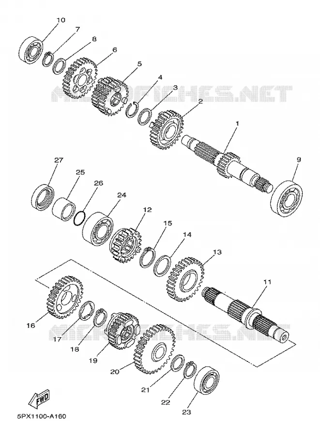 TRANSMISSION Yamaha MOTO 1700 2003 ROADSTAR WARRIOR  XV17PCR