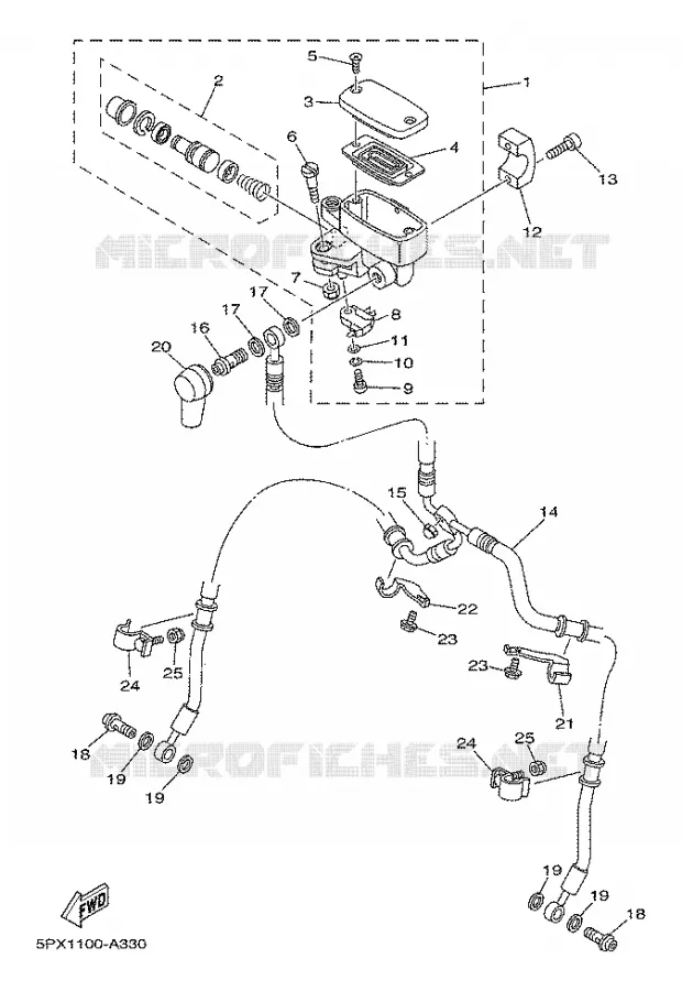 MAITRE CYLINDRE AVANT Yamaha MOTO 1700 2003 ROADSTAR WARRIOR  XV17PCR