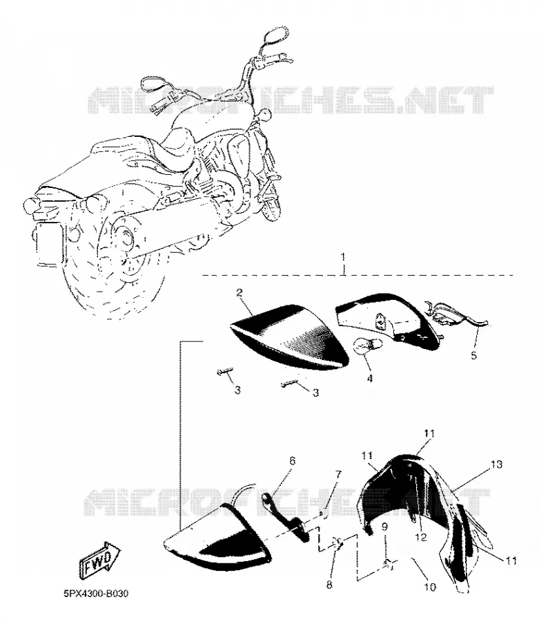 FEU ARRIERE Yamaha MOTO 1700 2003 ROADSTAR WARRIOR  XV17PCR