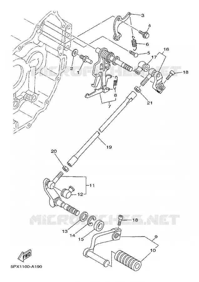 AXE DE SELECTEUR / PEDALE Yamaha MOTO 1700 2003 ROADSTAR WARRIOR  XV17PCR