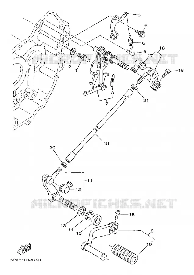AXE DE SELECTEUR / PEDALE Yamaha MOTO 1700 2003 ROADSTAR WARRIOR  XV17PCRC