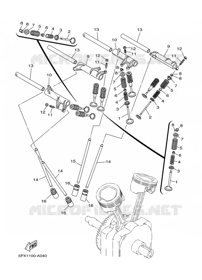 SOUPAPE Yamaha MOTO 1700 2004 ROADSTAR WARRIOR  XV17PCS