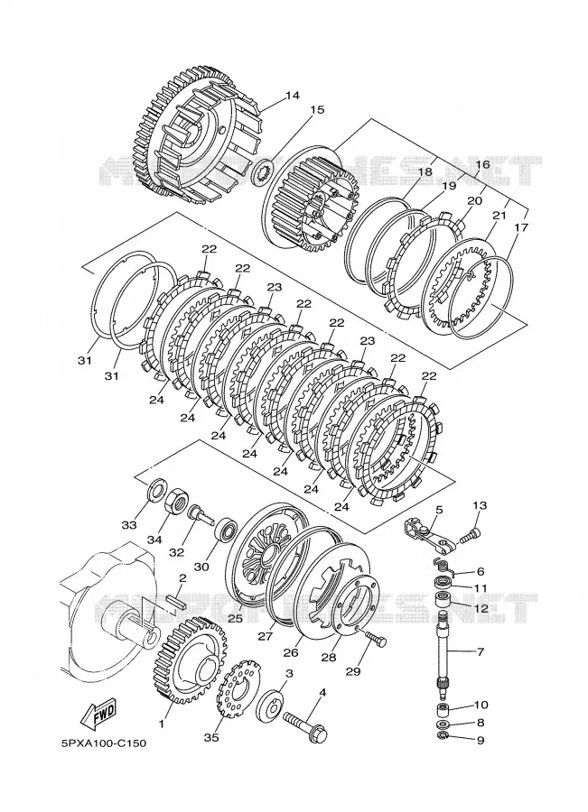 EMBRAYAGE DE DEMARREUR Yamaha MOTO 1700 2004 ROADSTAR WARRIOR  XV17PCS