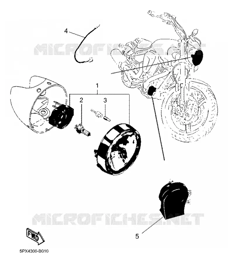 PHARE / KLAXON Yamaha MOTO 1700 2004 ROADSTAR WARRIOR  XV17PCS