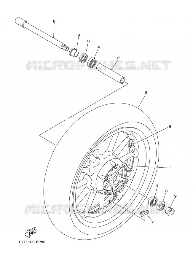 ROUE AVANT Yamaha MOTO 1900 2007 MIDNIGHT STAR  XV1900A