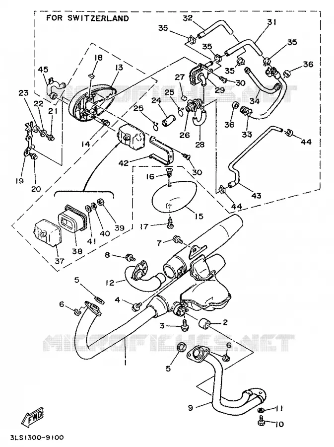 ECHAPPEMENT Yamaha MOTO 250 1995 VIRAGO  XV250