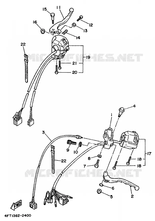 COMMODO / LEVIER Yamaha MOTO 500 1992 VIRAGO  XV500