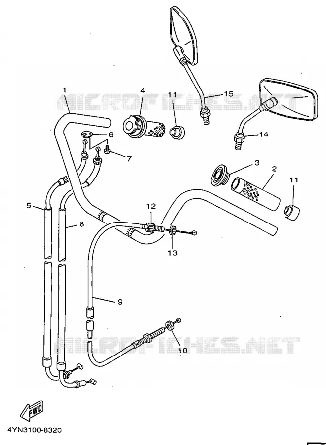 GUIDON ET CABLES Yamaha MOTO 500 1998 VIRAGO  XV500