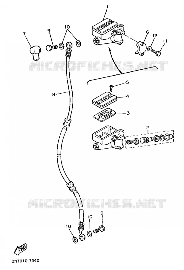 MAITRE CYLINDRE AVANT - GUIDON HAUT Yamaha MOTO 535 1989 VIRAGO  XV535