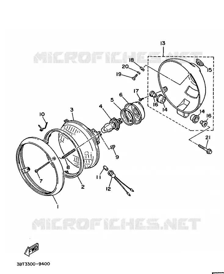 PIÈCES OPTIONNELLES - PARTIE CYCLE Yamaha MOTO 535 1989 VIRAGO  XV535
