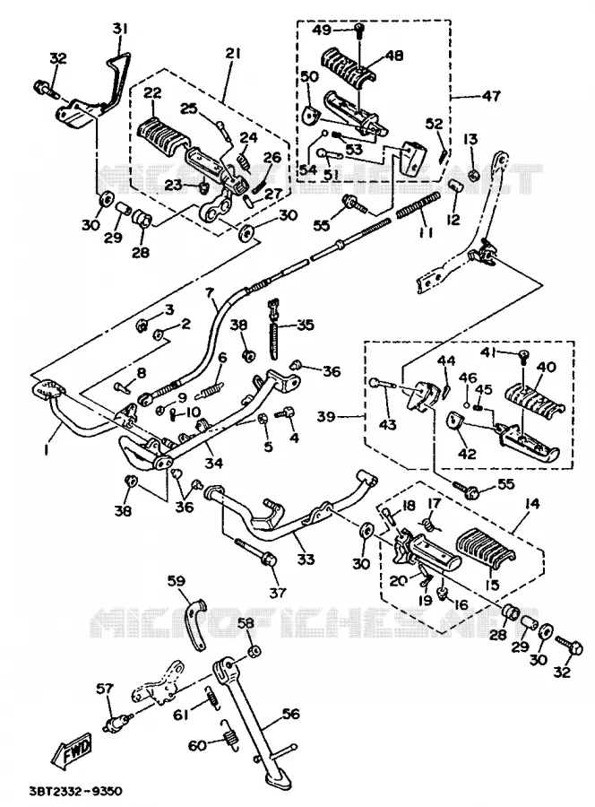 SUPPORT / REPOSE PIEDS Yamaha MOTO 535 1994 VIRAGO  XV535