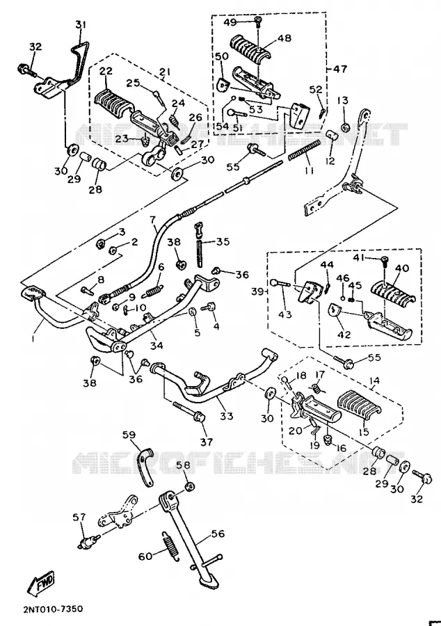 SUPPORT / REPOSE PIEDS Yamaha MOTO 535 1994 VIRAGO  XV535