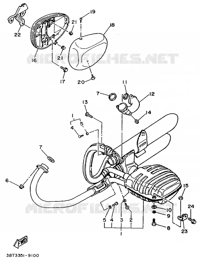 ECHAPPEMENT Yamaha MOTO 535 1994 VIRAGO  XV535