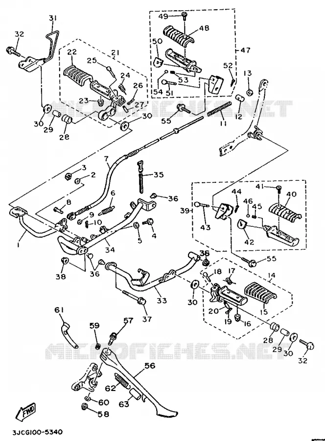 SUPPORT / REPOSE PIEDS Yamaha MOTO 535 1995 VIRAGO  XV535