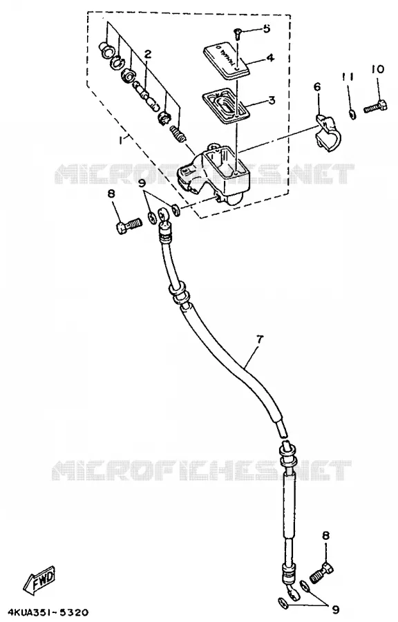 MAITRE CYLINDRE AVANT - GUIDON PLAT Yamaha MOTO 535 1996 VIRAGO  XV535