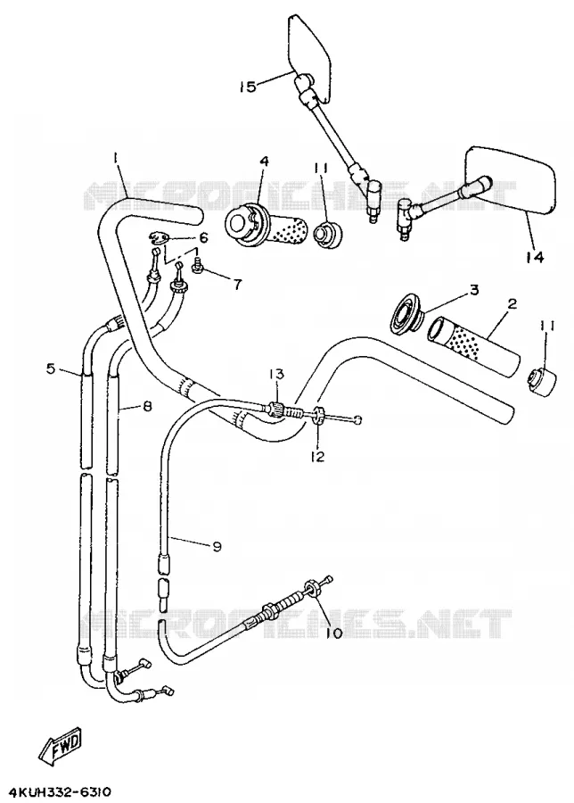 GUIDON ET CABLES Yamaha MOTO 535 1996 VIRAGO  XV535