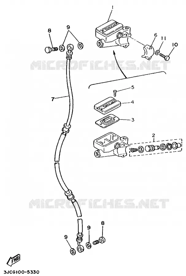 MAITRE CYLINDRE AVANT - GUIDON HAUT Yamaha MOTO 535 1997 VIRAGO  XV535